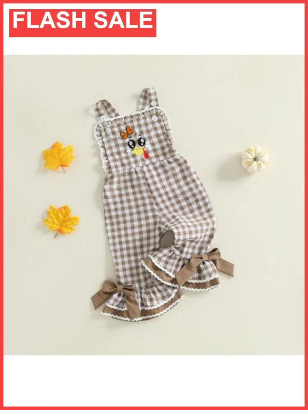 Toddler Girls Thanksgiving Jumpsuit Overalls 95% Polyester 5% Elastane
